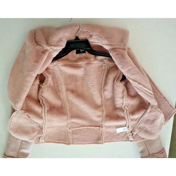 Kut From The Koth Women Sz S Pink Candece Bonded Faux Shearling Moto Jacket $108 - Picture 12 of 15